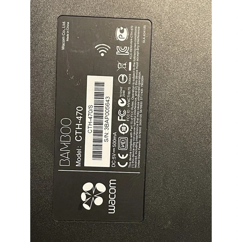Wacom CTH-470/S Bamboo Touch Digital Drawing Graphics Tablet. untested